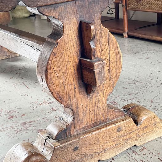 A Magnificent 19th C French Oak Trestle Table