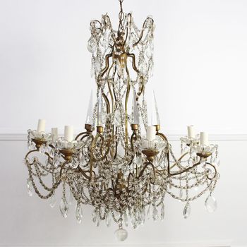 A 19th C Italian Crystal & Cut Glass Chandelier
