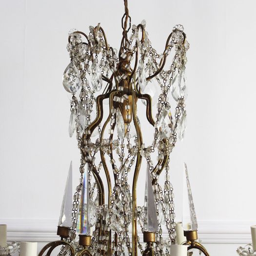 A 19th C Italian Crystal & Cut Glass Chandelier