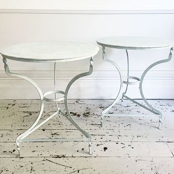 A Pair of Late 19th C Painted Cast Iron Side Tables