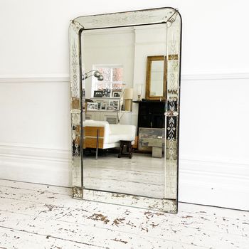A Late 19th Century Etched Venetian Mirror