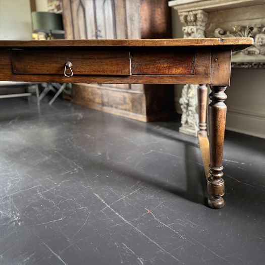 A Late 18th C/Early 19th C Walnut Dining Table of Beautiful Colour with Secret Drawer