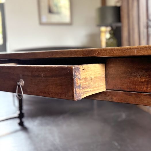 A Late 18th C/Early 19th C Walnut Dining Table of Beautiful Colour with Secret Drawer