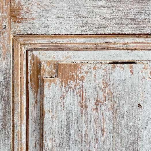 A Late 18th C Painted French Armoire with Reeded Decoration