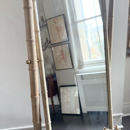 A Late 19th C French Faux Bamboo Painted Dressing Mirror