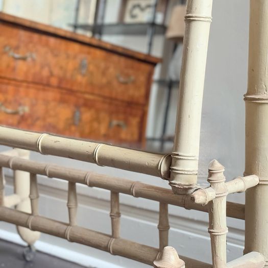 A Late 19th C French Faux Bamboo Painted Dressing Mirror