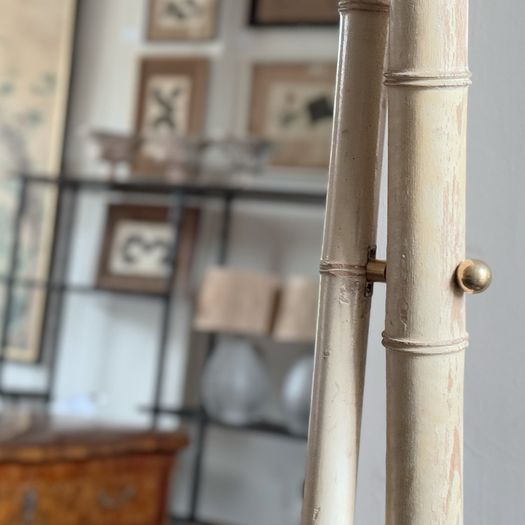 A Late 19th C French Faux Bamboo Painted Dressing Mirror