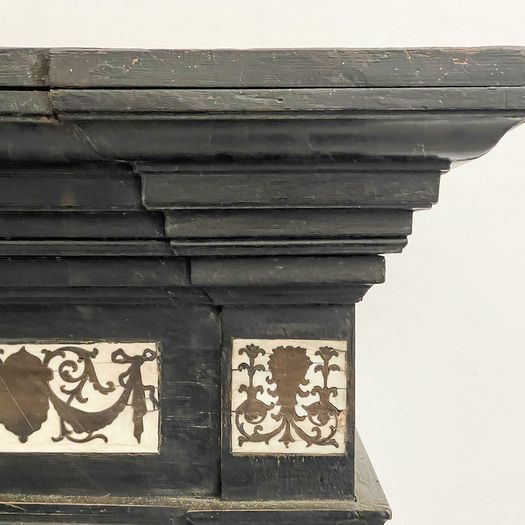 A 19th C Italian Decorative Ebonised Ivory Inlay Cupboard