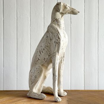 A Large 1920's Italian Painted Terracotta Greyhound