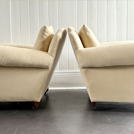 A Large Pair of Early 20th C Country House Armchairs