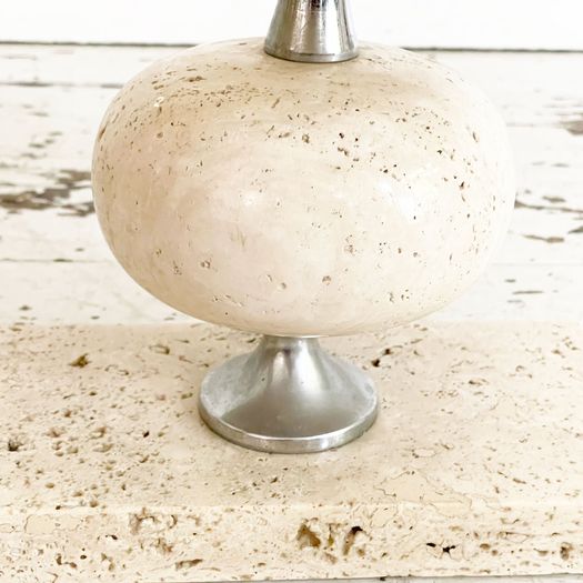 A 1970's Philippe Barbier Travertine Table Light