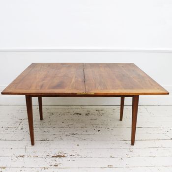 A 1970's French Portfeuille Walnut Dining Table