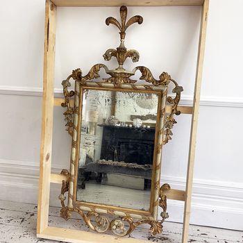 An 18th C Florentine Polychrome Giltwood Mirror