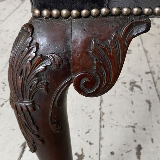 A Majestic George II Mahogany Wing Chair Attributable to Giles Grendey