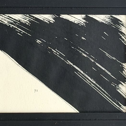 '71' An Abstract Ink on Paper in Vintage Frame