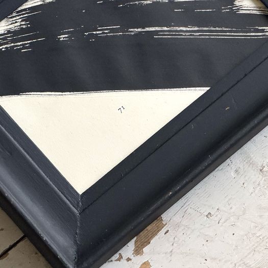 '71' An Abstract Ink on Paper in Vintage Frame