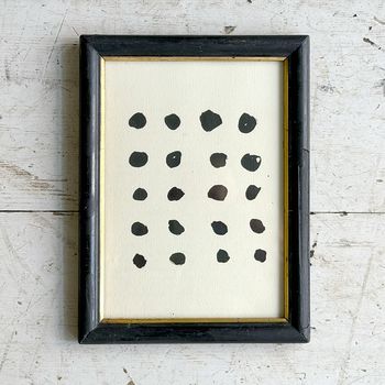 'Dots' An Abstract Ink on Paper in Ebonised Frame G