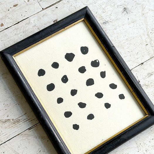 'Dots' An Abstract Ink on Paper in Ebonised Frame G