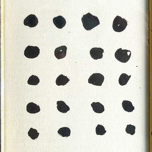 'Dots' An Abstract Ink on Paper in Ebonised Frame G