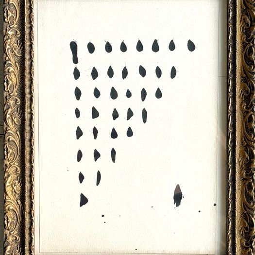 'Drops' An Abstract Ink on Paper in Gilt Wood Frame