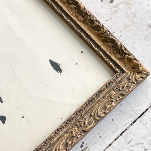 'Drops' An Abstract Ink on Paper in Gilt Wood Frame