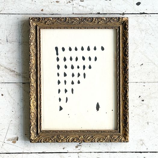 'Drops' An Abstract Ink on Paper in Gilt Wood Frame