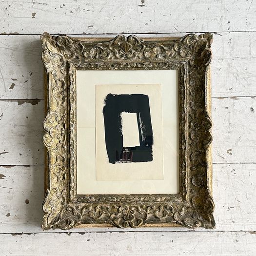 'Box' An Abstract Ink on Paper in Vintage Montparnasse Frame