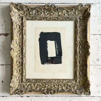 'Box' An Abstract Ink on Paper in Vintage Montparnasse Frame