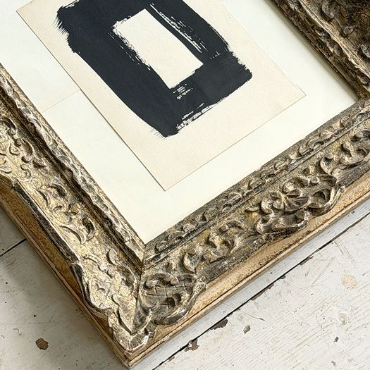 'Box' An Abstract Ink on Paper in Vintage Montparnasse Frame