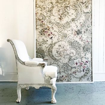 A Very Large 19th C French Framed Silk Embroidery on Linen