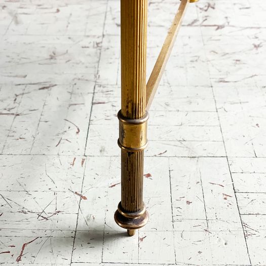 A Set of 1950's French Gold Eglomisé Glass & Brass Side Tables