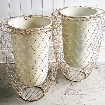 A Pair of 1950's Italian Sculptural Metal Framed Planters