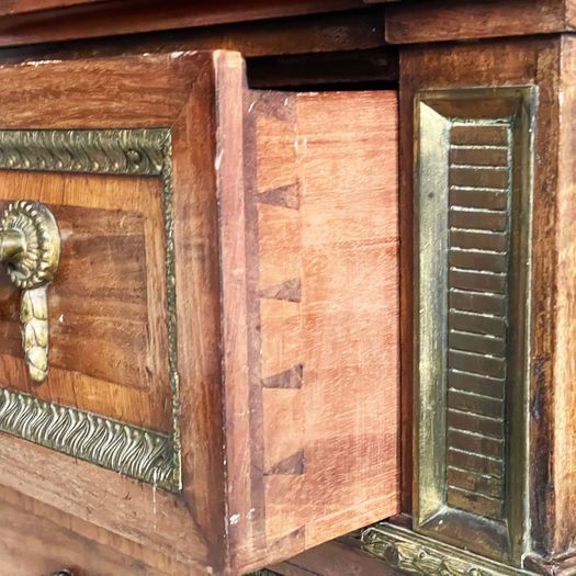 A Majestic Louis XVI Mahogany and Brass Commode