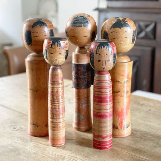Antique Japanese Kokeshi Dolls - Large