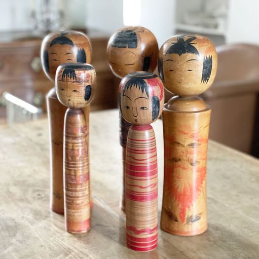 Antique Japanese Kokeshi Dolls - Large