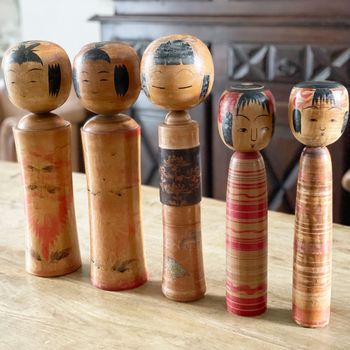 Antique Japanese Kokeshi Dolls - Large