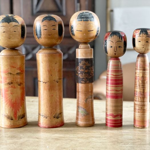 Antique Japanese Kokeshi Dolls - Large