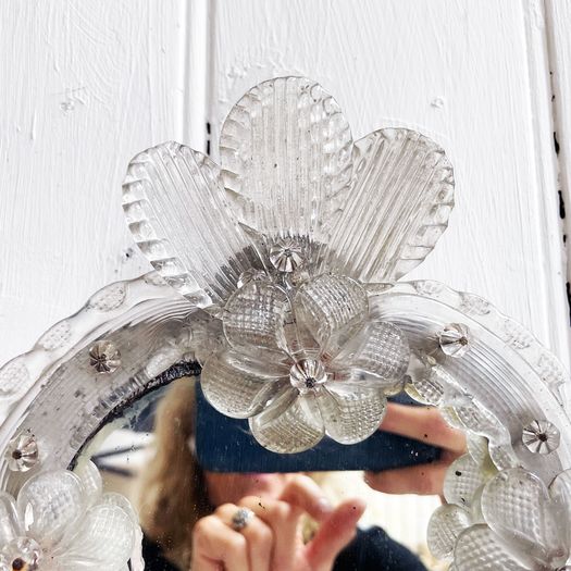 A Charming Pair of Antique Venetian Mirrored Wall Lights