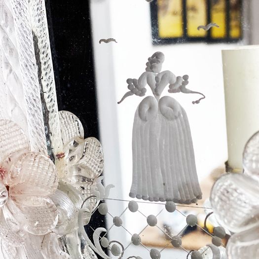 A Charming Pair of Antique Venetian Mirrored Wall Lights
