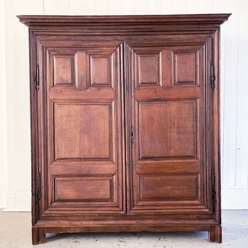 A Late 17th C French Oak Two Door Cupboard