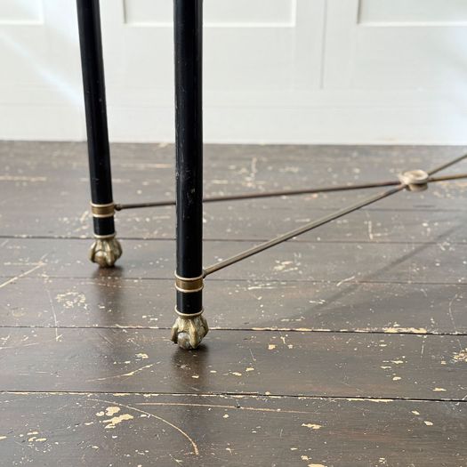 A 1950's French Brass Polychrome & Glass Console Table by Maison Jansen L
