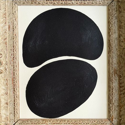 A Monochrome Abstract Acrylic on Paper by Margot Sinclair