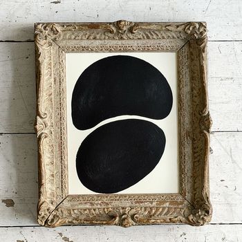 A Monochrome Abstract Acrylic on Paper by Margot Sinclair