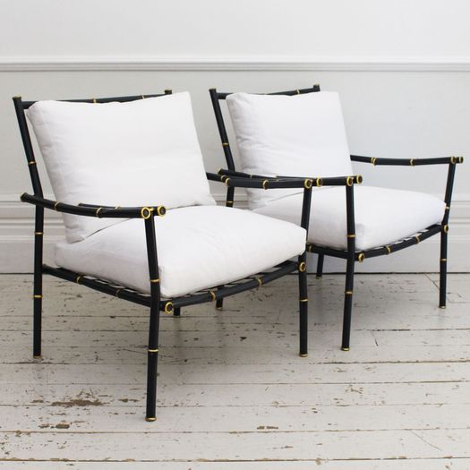 A Fine 1950's French Faux Bamboo Painted Metal Suite