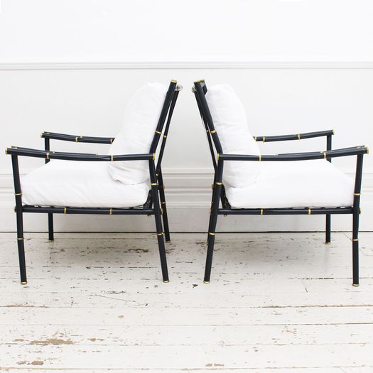 A Fine 1950's French Faux Bamboo Painted Metal Suite