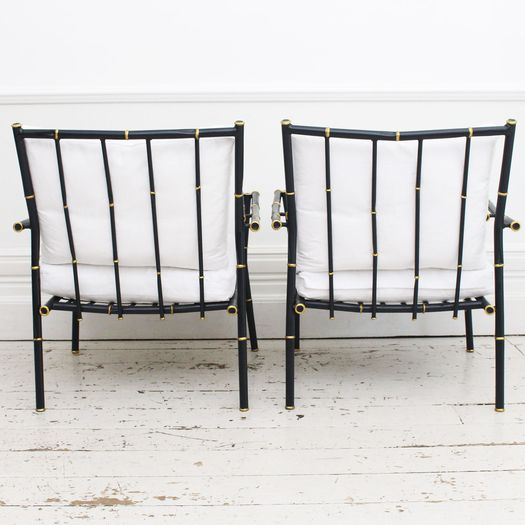 A Fine 1950's French Faux Bamboo Painted Metal Suite