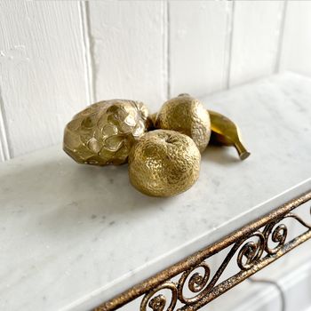 A Set of Spanish Mid Century Brass Fruit