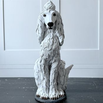 A Large 1940's Spanish White Ceramic Poodle Sculpture