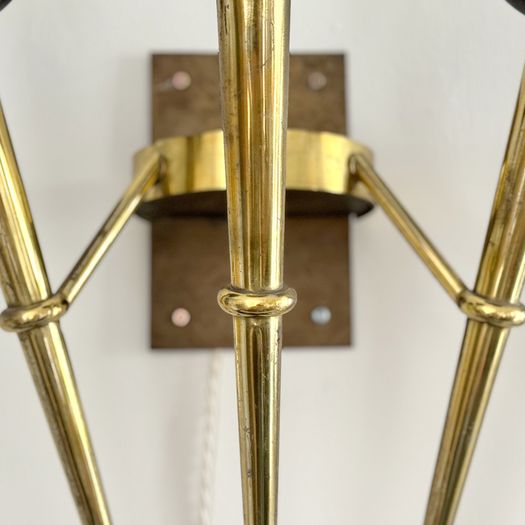 A Large Pair of Mid Century Brass Torch Wall Lights