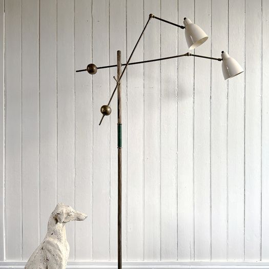 A 1950's Italian Two Arm Articulated Standing Lamp